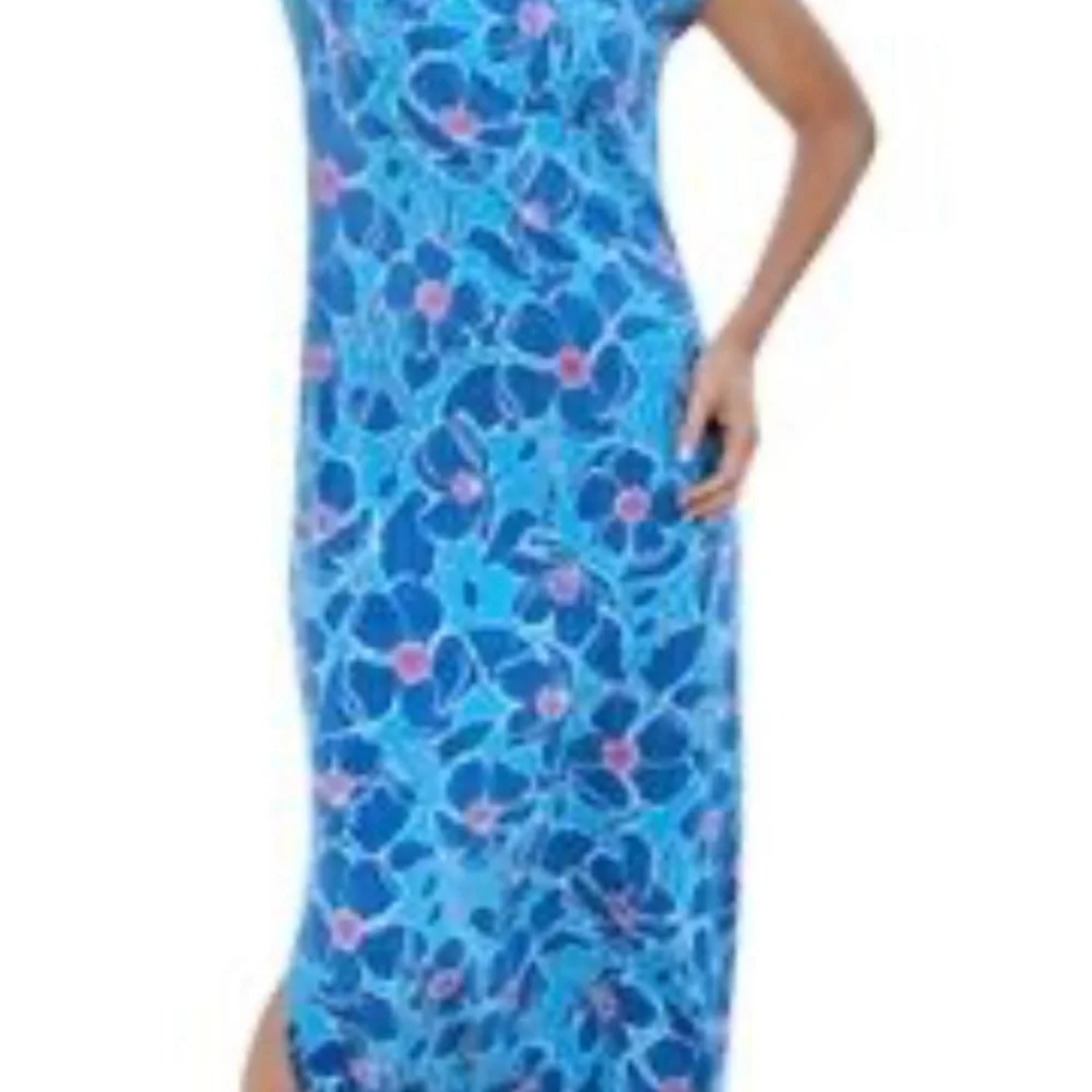 Sz L🇨🇦⭐️NWT Hatley Blake Textured Peonies Maxi Dress PTP 21”+ Stretch - Picture 4 of 11